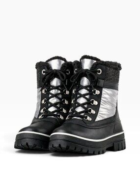 Storm by Cougar Women's Winter Snow Boots - Silver & Black, Size 8 US New In Box